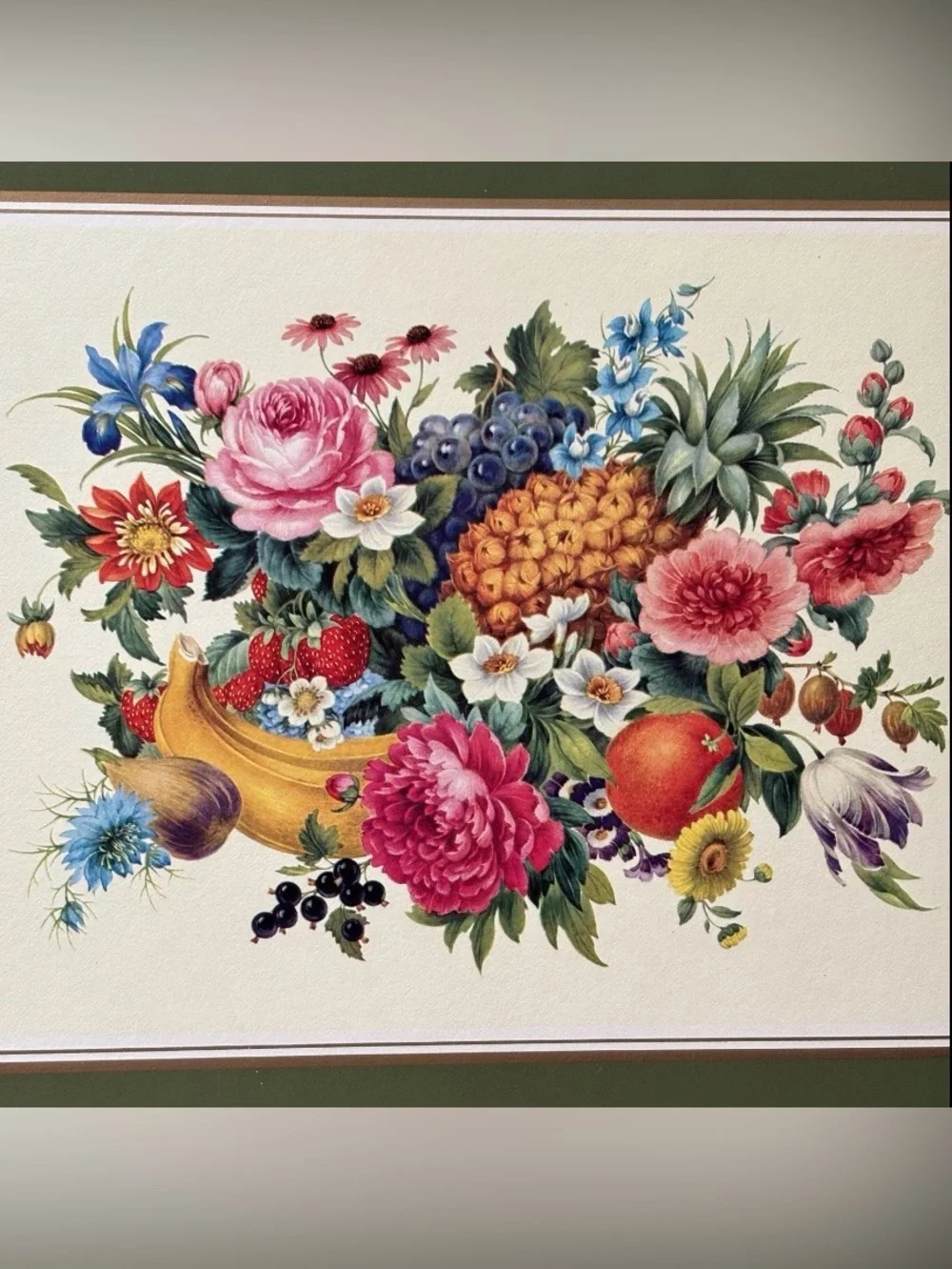 Pimpernel Vintage Botanical Meissen Floral Fruit Cork Backed Placemats Set of 4